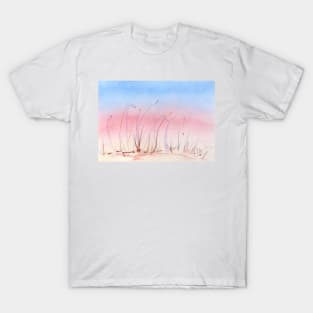 Sand Dune Grasses at Dusk - Limited Palette Watercolour T-Shirt